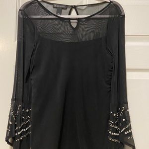 LAST CALL 🎉🎉Black embellished bell sleeve top